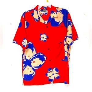 Rumours red Hawaiian shirt island vacation summer button down shirt Size: 2X